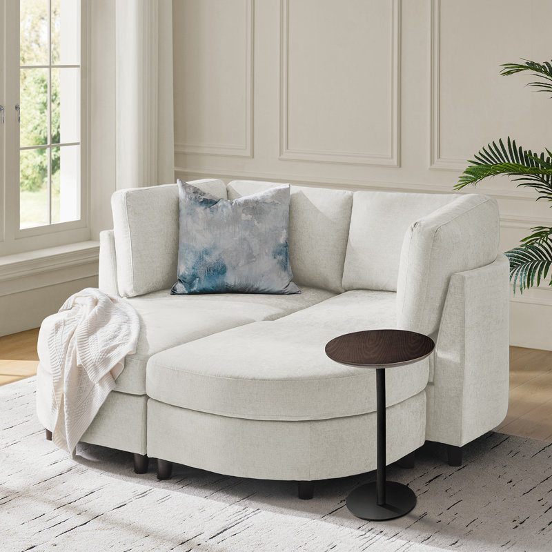 Canapé modulaire convertible avec rangement 4 pièces 57,3 po., Ivoire ivoire