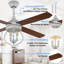 Ventilateur de plafond à cage 48 po avec lumière et télécommande Kahliel-507656237-507768121