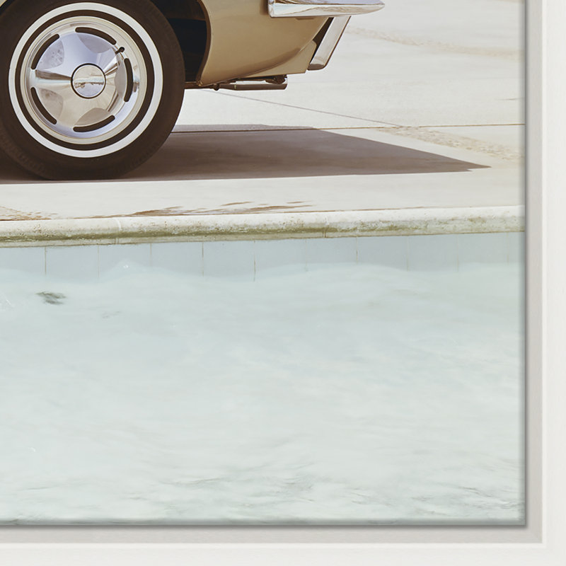 Friends Having Fun Near Pool Giclee Print, White, 37.5" H x 45.25" W x 1.25" D, White