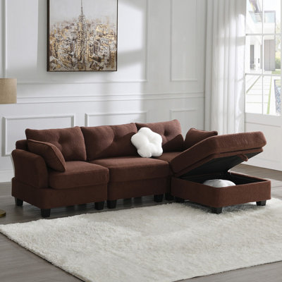 Mazzy Upholstered L-Shaped with Ottoman Sectional