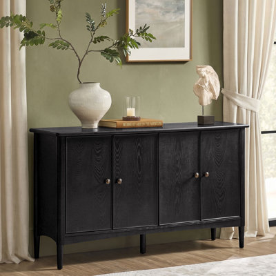 Poston Transitional 58" W 4-Door Sideboard with Cable Management and Adjustable Shelves