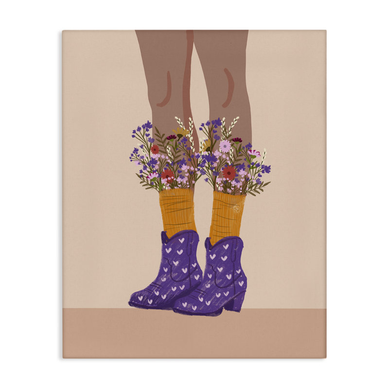 «Wildflower Fashion Illustration», art mural sur toile par Chen Alyesh, H 40 po x l 30 po