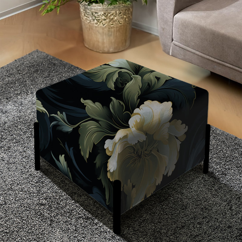 Victorian Stealth Flowers - Repose-pieds floral carré