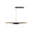 2-Light Black Tubed Pendant With A Gold Interior