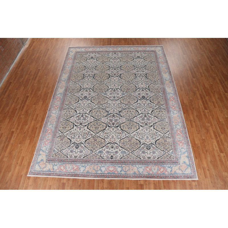 Tapis oriental géométrique Bakhtiari noué à la main 10 x 13