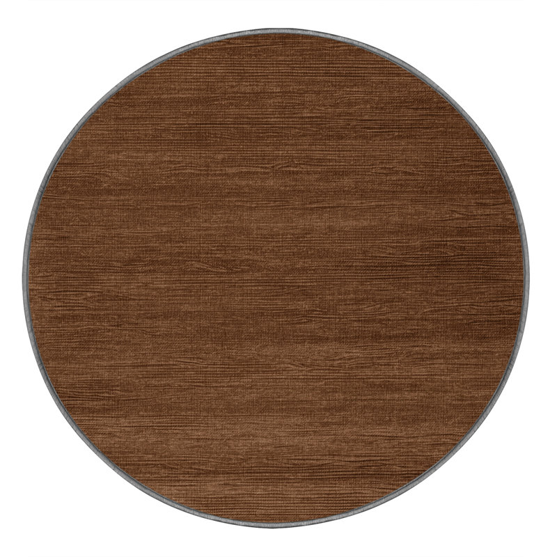 Tapis brun uni lavable à la machine, Rond 4 pi