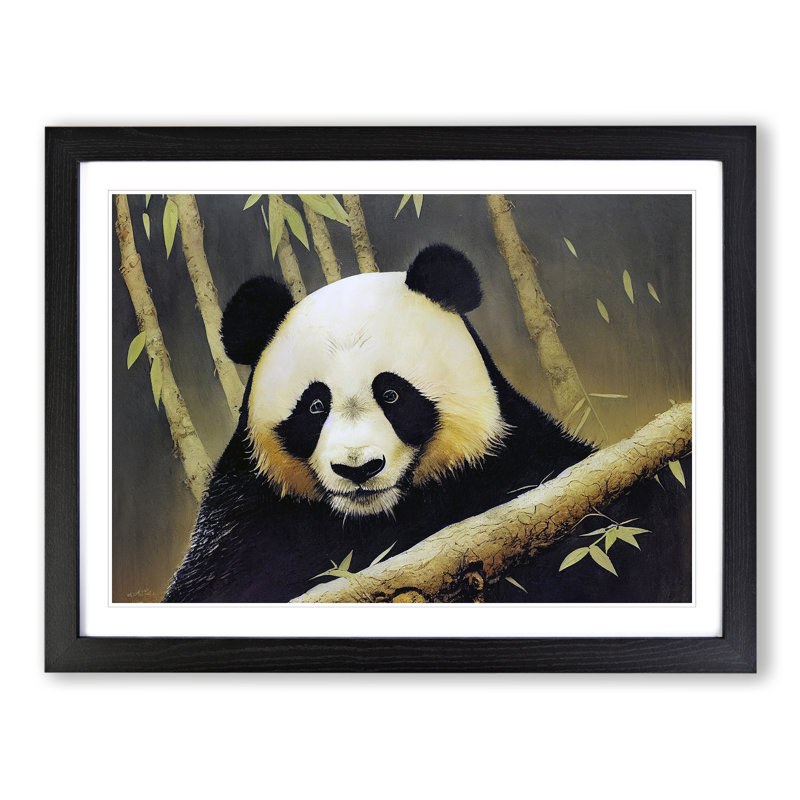 Sparkling Panda - Framed Print, 34cm H x 46cm W x 2cm D, Black