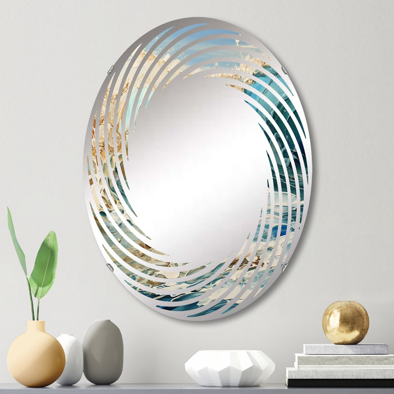 Miroir mural en spirale Ocean Wave, art liquide II - MIR117220, L 20 po x H 30 po
