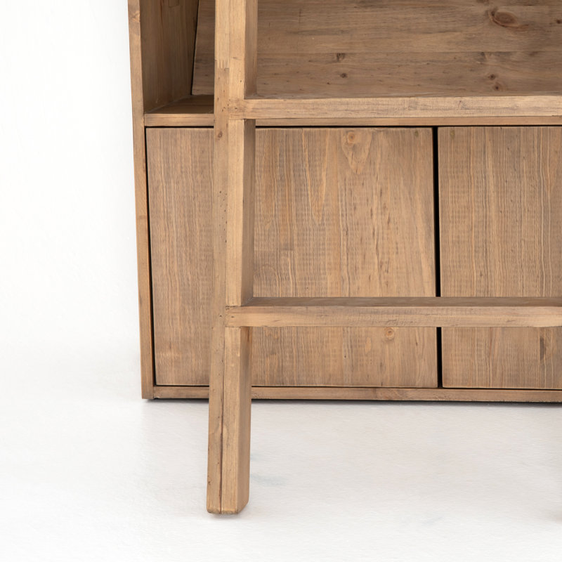 Bane Solid Wood Bookcase, Smoked Pine