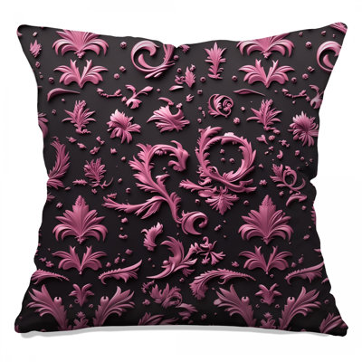 Pink Baroque Floral Double Sided Throw Pillows