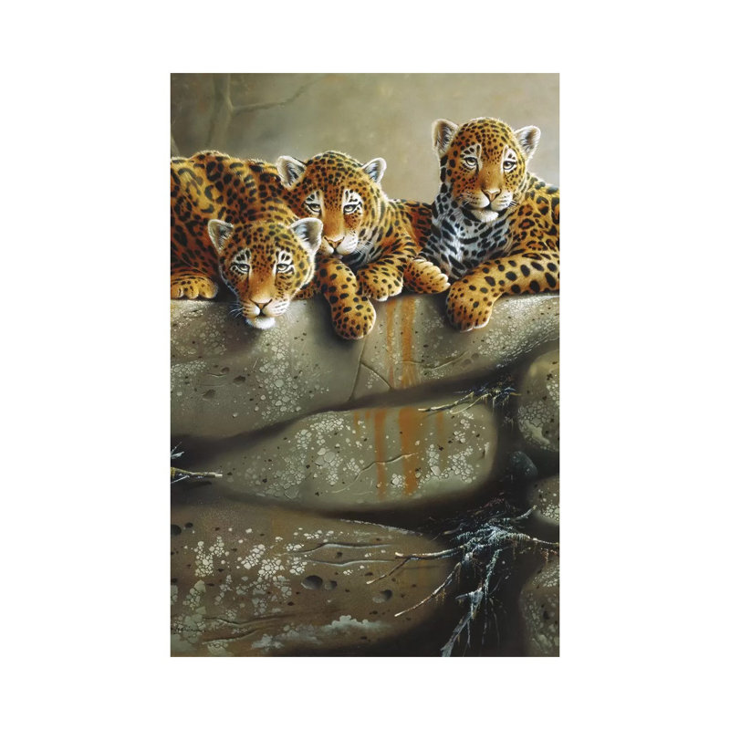 Three Little Tigers by Jan Weenink - Wrapped Canvas Gallery-Wrapped Canvas Giclée, 66.04 cm H x 45.72 cm W
