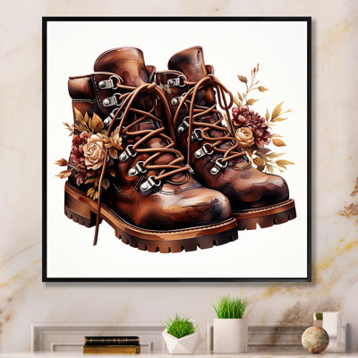 Brown Flower Boots Walking In My Boots - Cowboys Wall Art