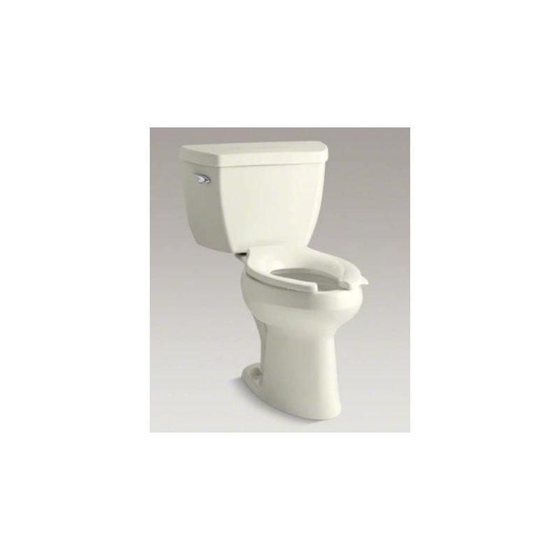 Highline Classic Comfort Height 2 Piece Elongated 1.0 GPF Toilet with Pressure Flush Technology, Biscuit, Left-Hand, No