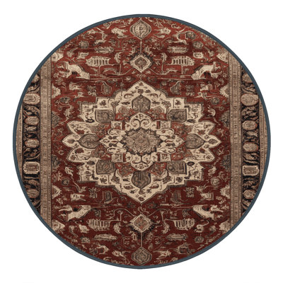 Machine Washable Persian Brown Area Rug