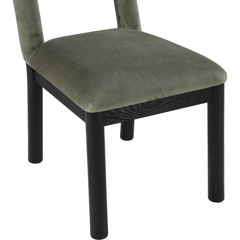 Chaise Macleod, Velours vert, Noir, noir, noir, noir