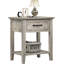 Table de chevet industrielle, table d'appoint en bois à 2 niveaux avec tiroir et tablette ouverte - armoire de chevet moderne pour chambre à coucher, salon, petits espaces - Design compact - gris