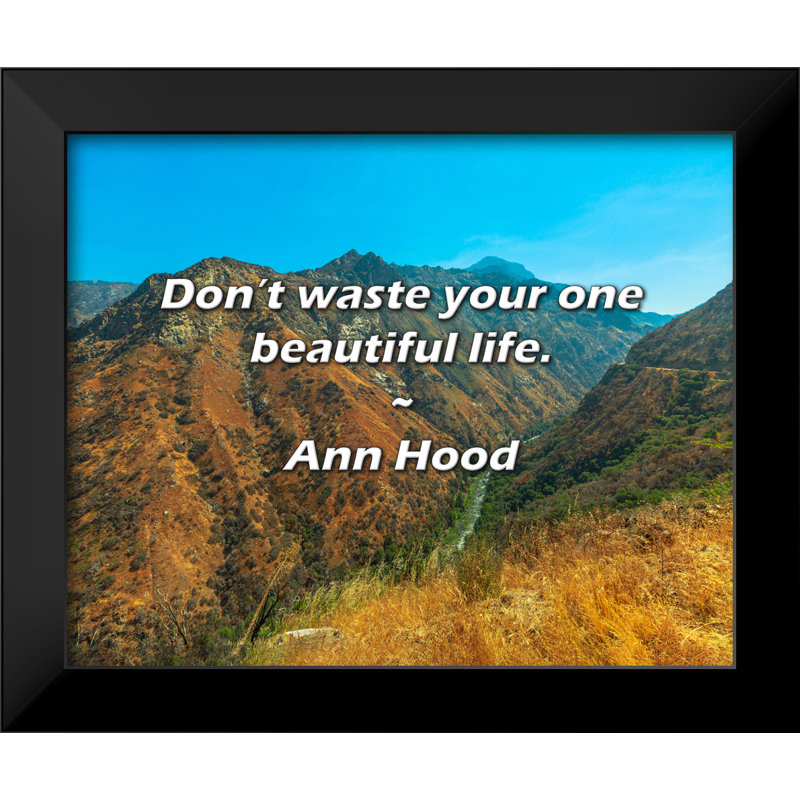 Citation d'Ann Hood: «Ne perdez pas votre belle vie.