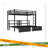 Full XL Over Twin & Twin Triple Bunk Bed With Drawers, Multi-Functional Metal Frame Bed, Bed Head With Shelving & USB
