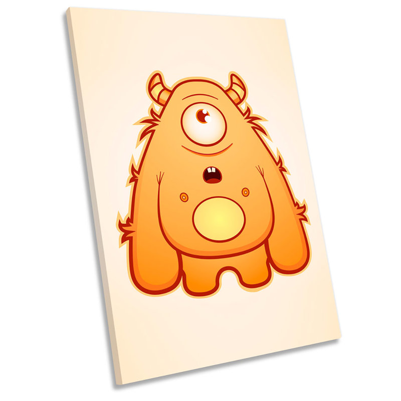 Space Monster Kids Room Cute - Wrapped Canvas Print, 45.7cm H x 30.5cm W x 2cm D