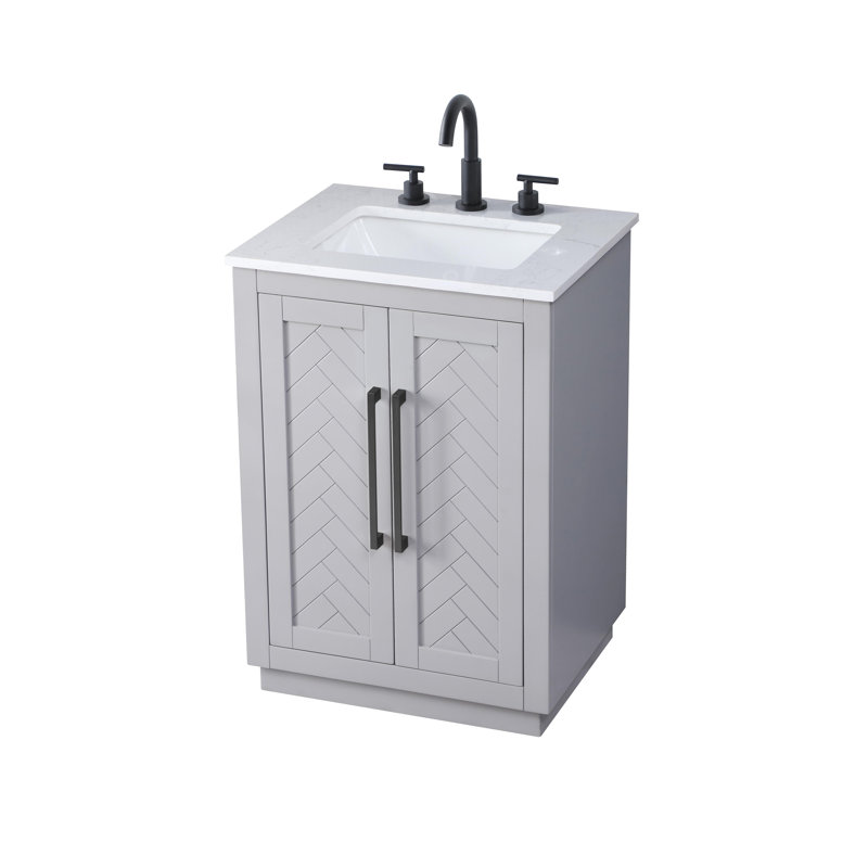 Meuble-lavabo simple 24 po, Gris