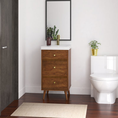 Krouse 18'' Single Bathroom Vanity with Marble Top