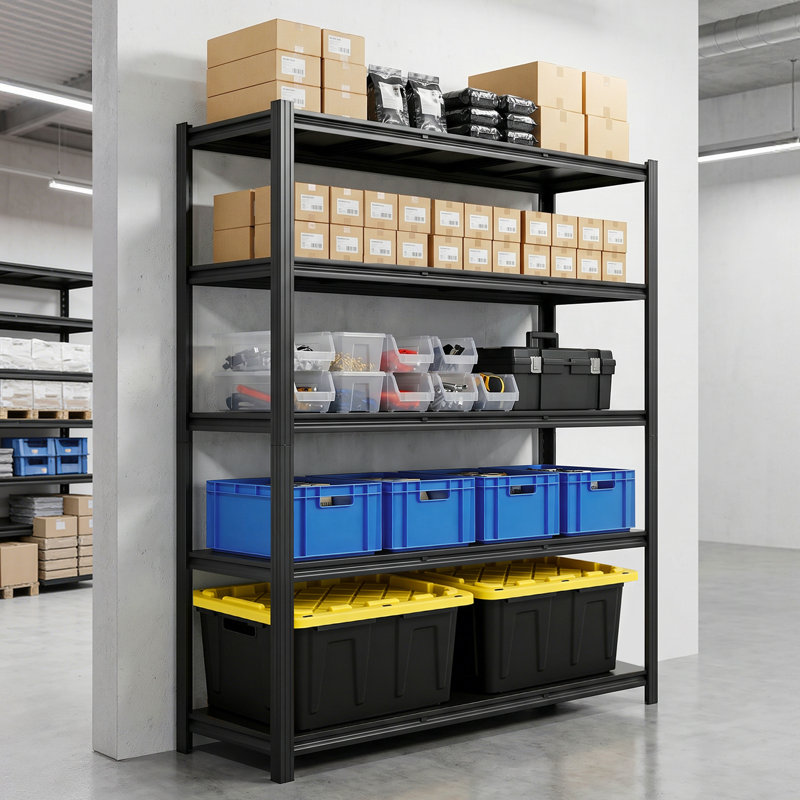 Steel Shelving Unit, 181.4cm H x 151.1cm W x 52.3cm D