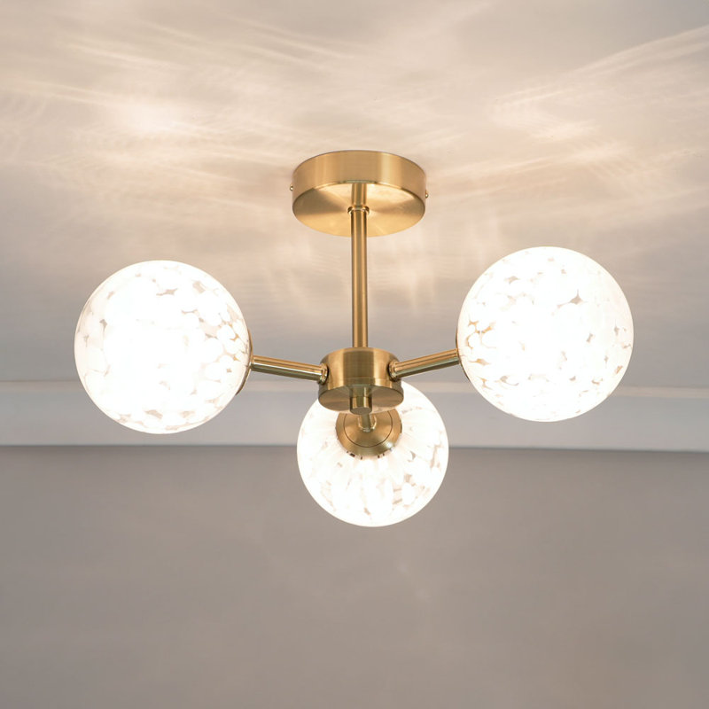 Aamira Glass Semi Flush Mount, No