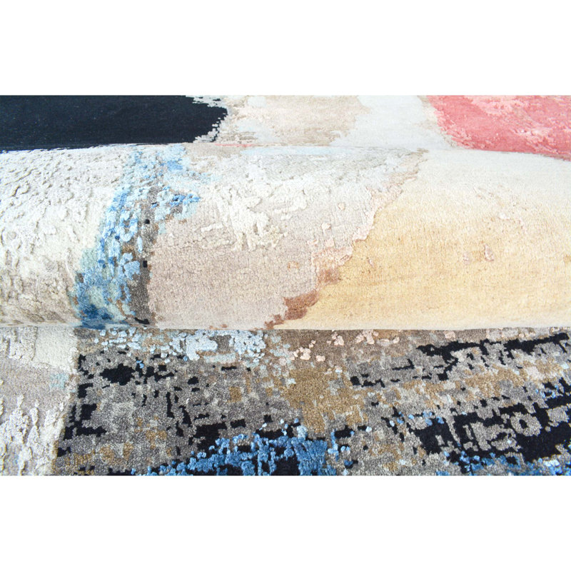 Hand Woven Silk and Wool Area Rug