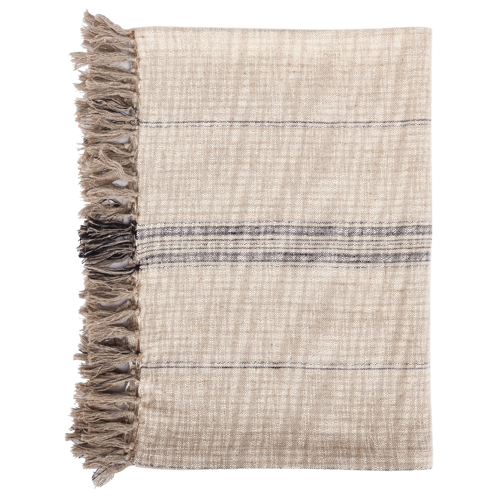 Throw Blanket, Natural/Black