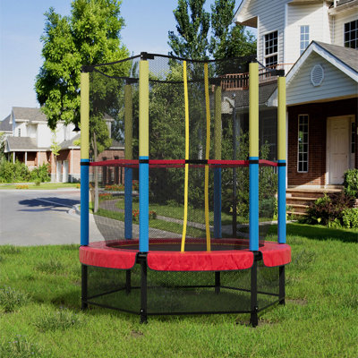 Costache 140cm D Hexagon Backyard Above Ground Trampoline