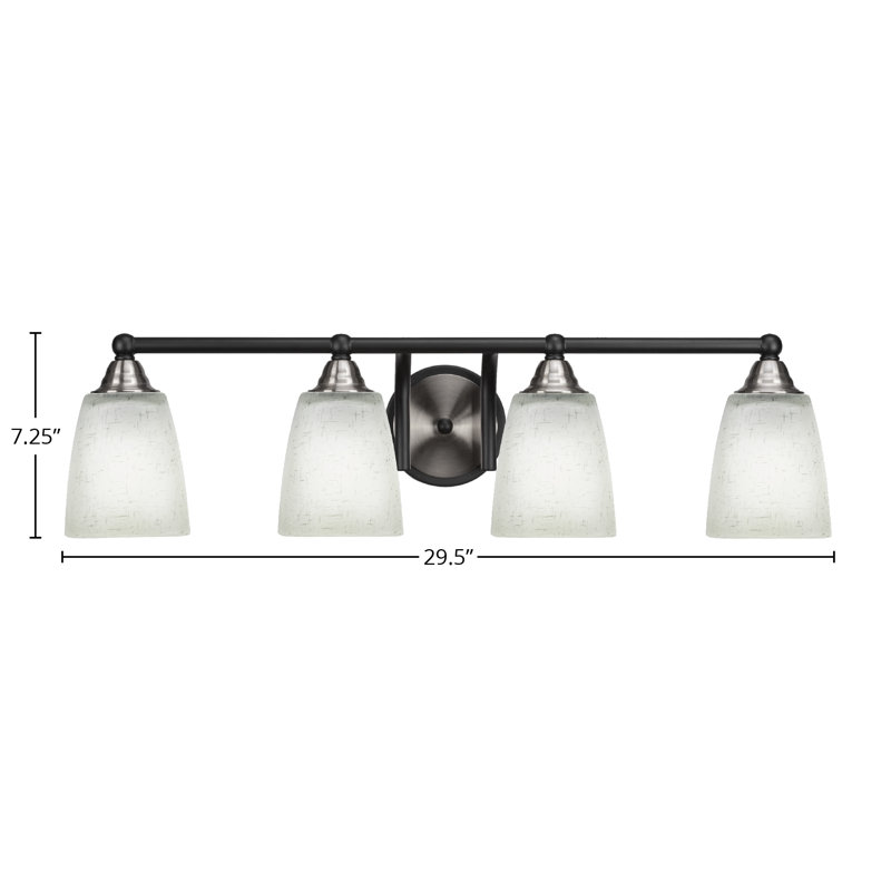 Michell 4-Light Bath Bar, Matte Black/Brushed Nickel