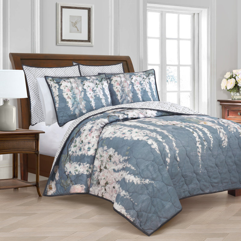 Cotton Floral Quilt, Twin Quilt