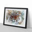 Tiger in the Blue in Abstract - Picture Frame Painting Print on MDF-55611366-55611367