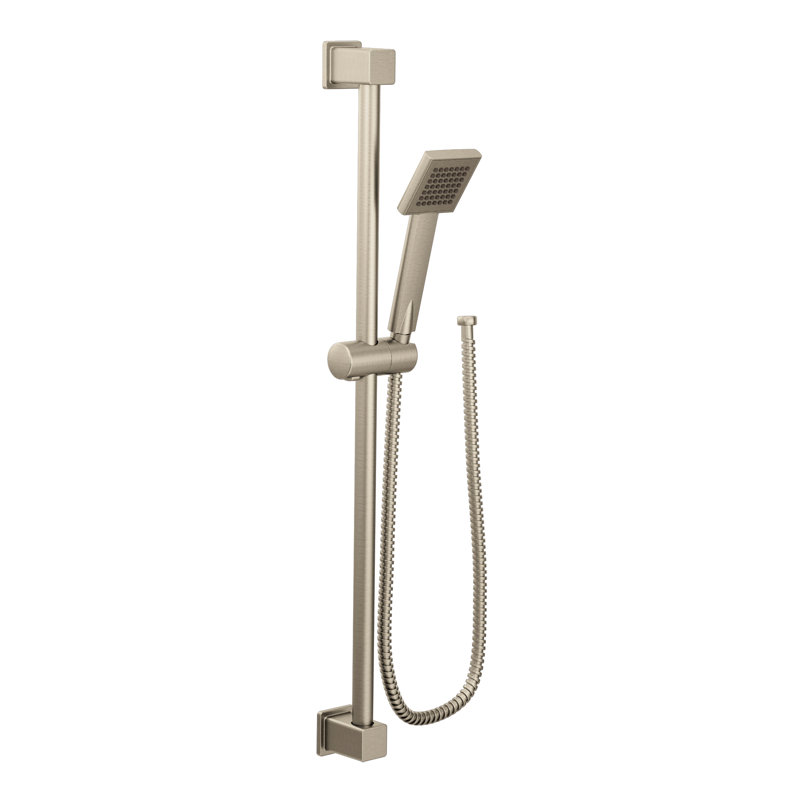 90 Degree Function Full Slide Bar Shower Head, Brushed Nickel