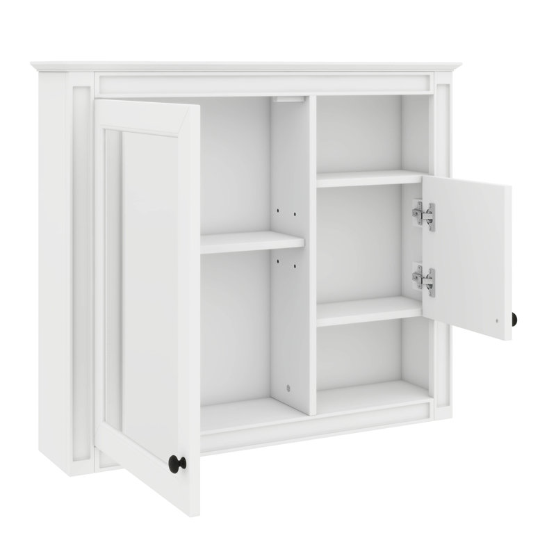 Armoire murale de salle de bain 32 "avec miroir, rangement pour pharmacie au-dessus de la toilette avec 3 tablettes réglables et porte miroir