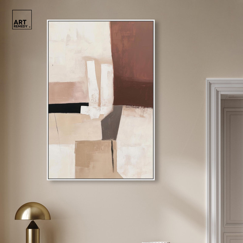 Impression sur toile Plaster Collage II par Art Remedy, cadre blanc, 30 x 45, H 46 po x l 31 po, Cadre blanc