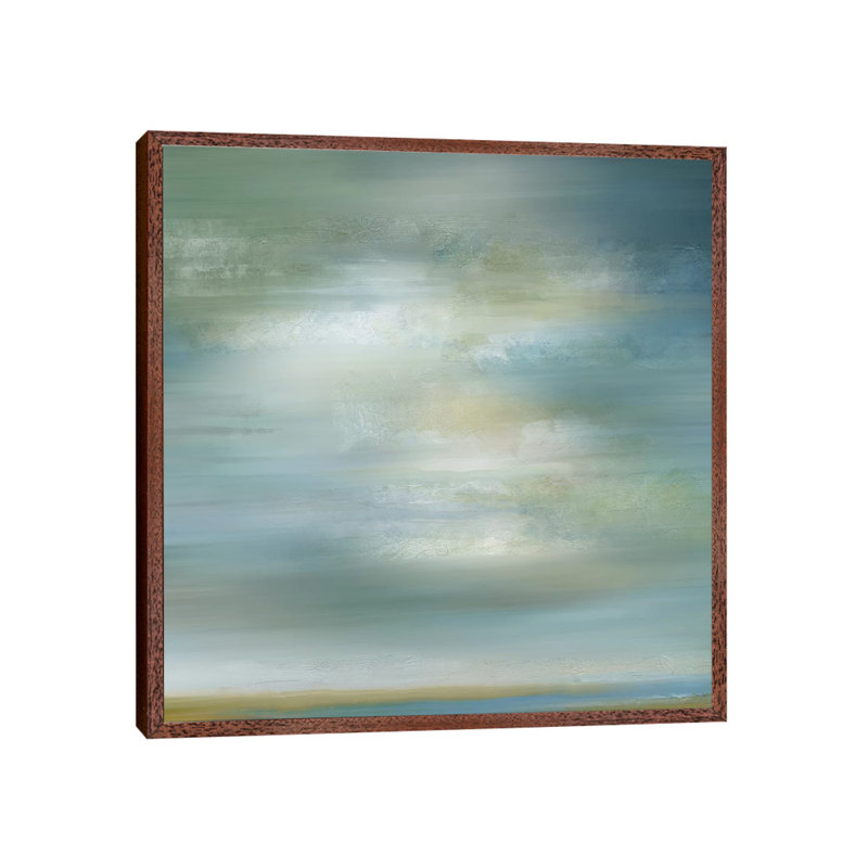 Misty Clouds - Painting on Canvas, 66.04 cm H x 66.04 cm W, Classic Brown Wood Framed