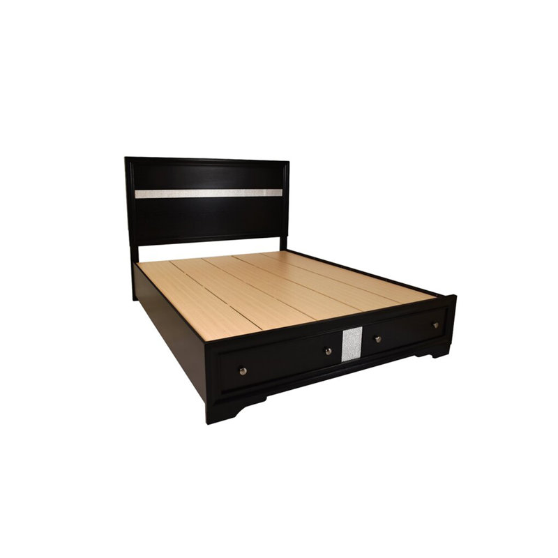 Smartt 5 Piece Bedroom Set, Full, Black