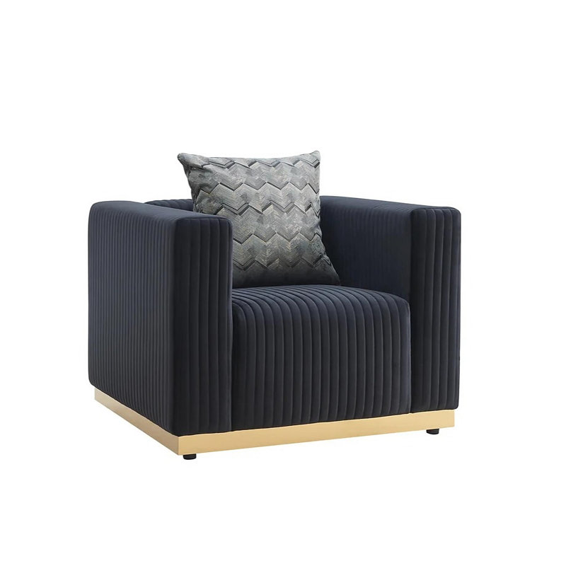 Ensemble de salon Whetzel, Tissu noir