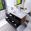 36 po X P 18 po P 20 po Meuble-lavabo mural simple H noir avec comptoir en céramique
