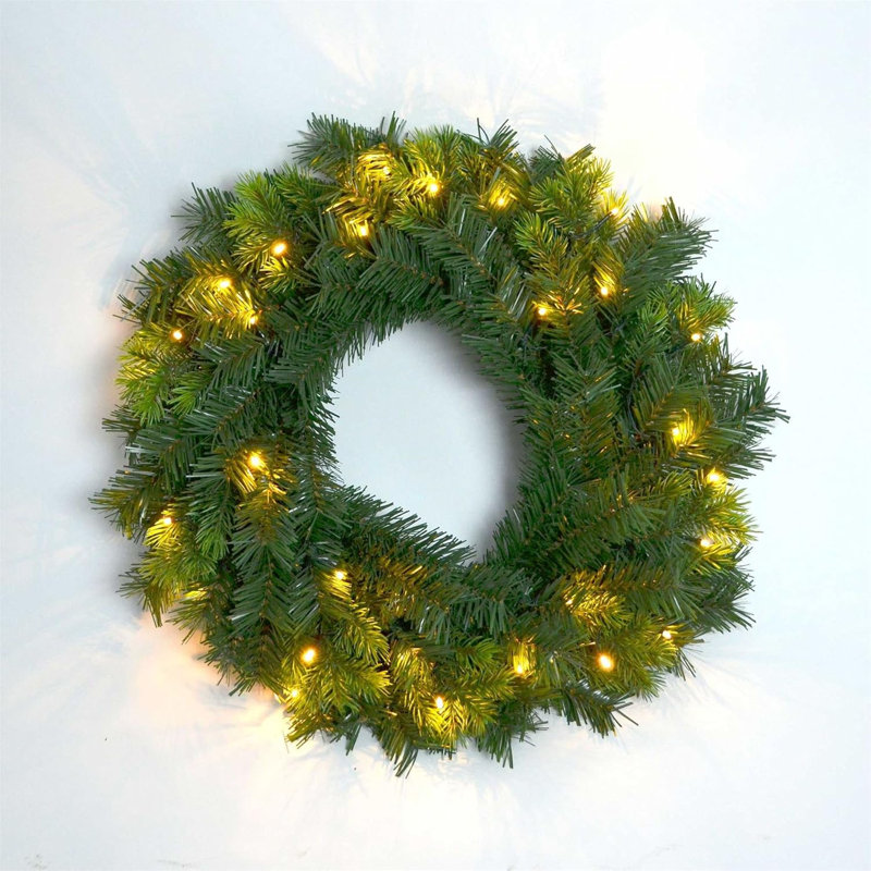 Faux Lighted PVC 21.65cm Christmas Wreath