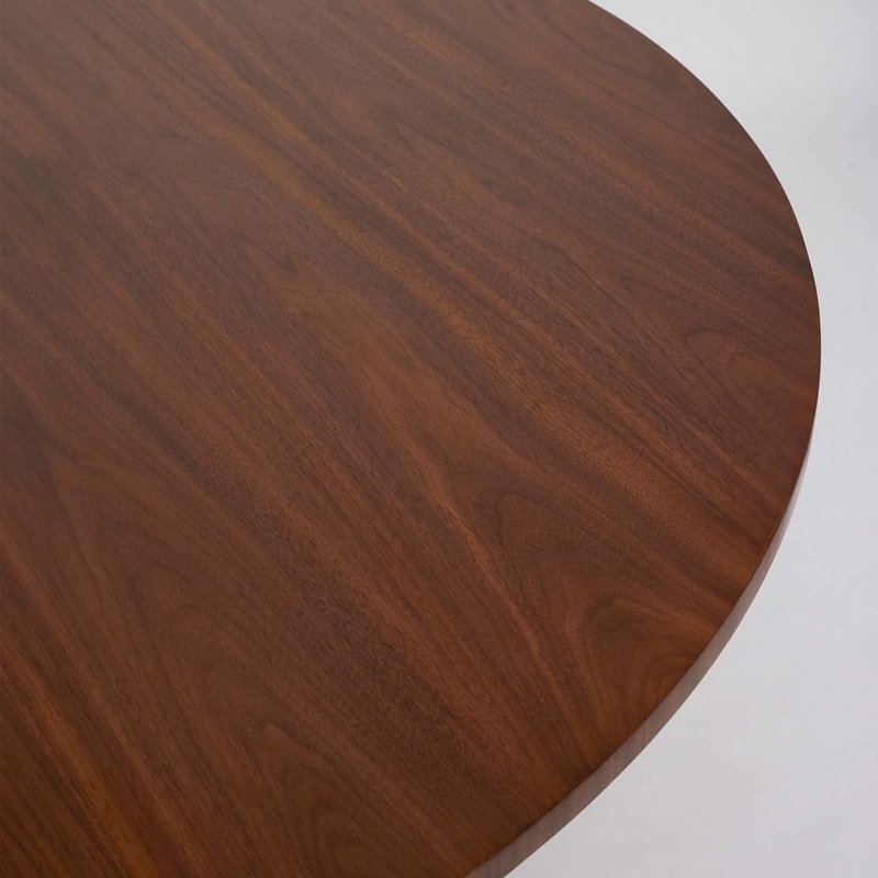 Graves Round Solid Wood Dining Table, Classic Walnut