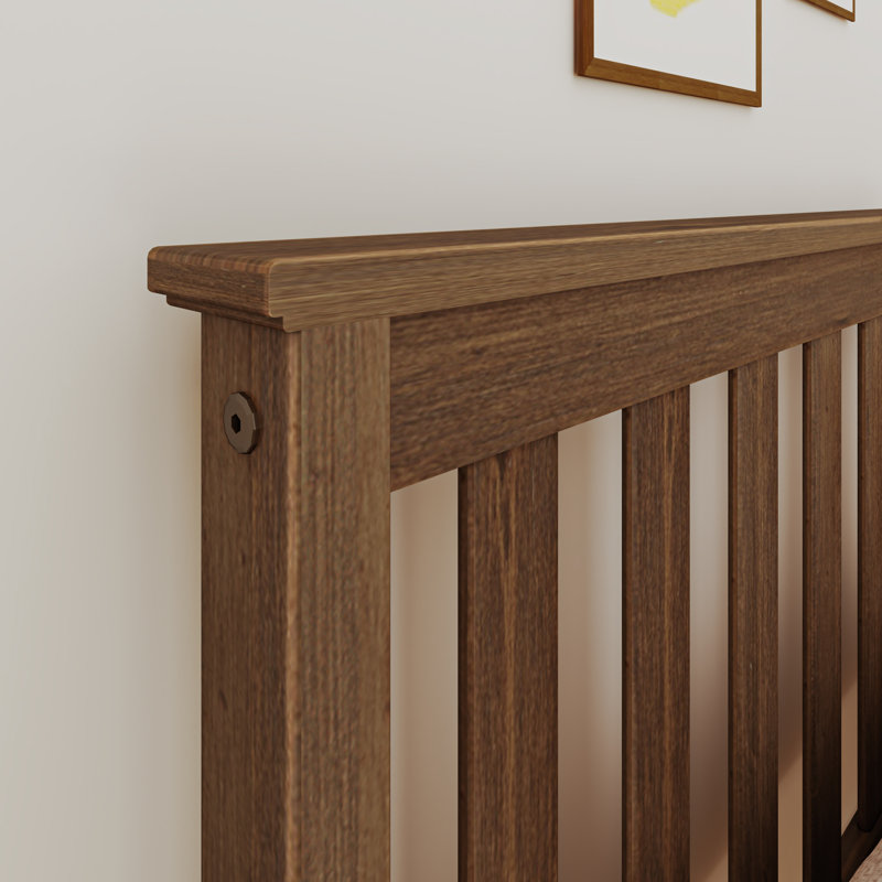 Bolin Kids Solid Wood Platform Bed, Twin, Walnut