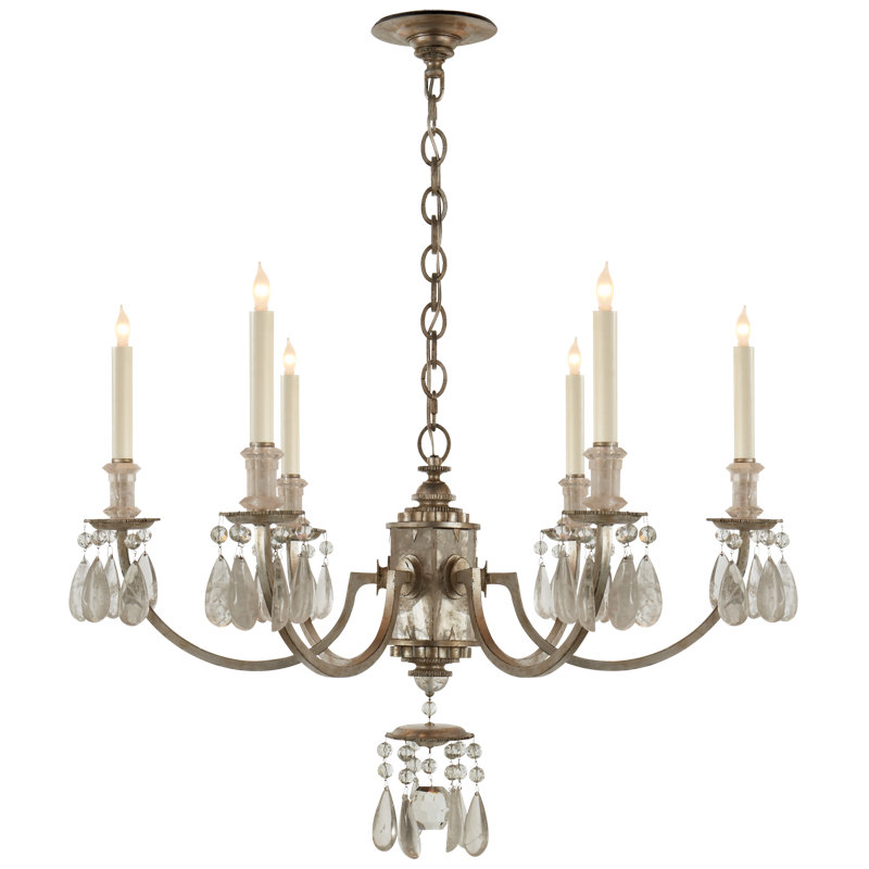 Thomas O'Brien Elizabeth Chandelier, Burnished Silver Leaf