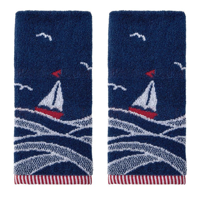 SAILBOAT WAVES JACQ HAND-NAVY