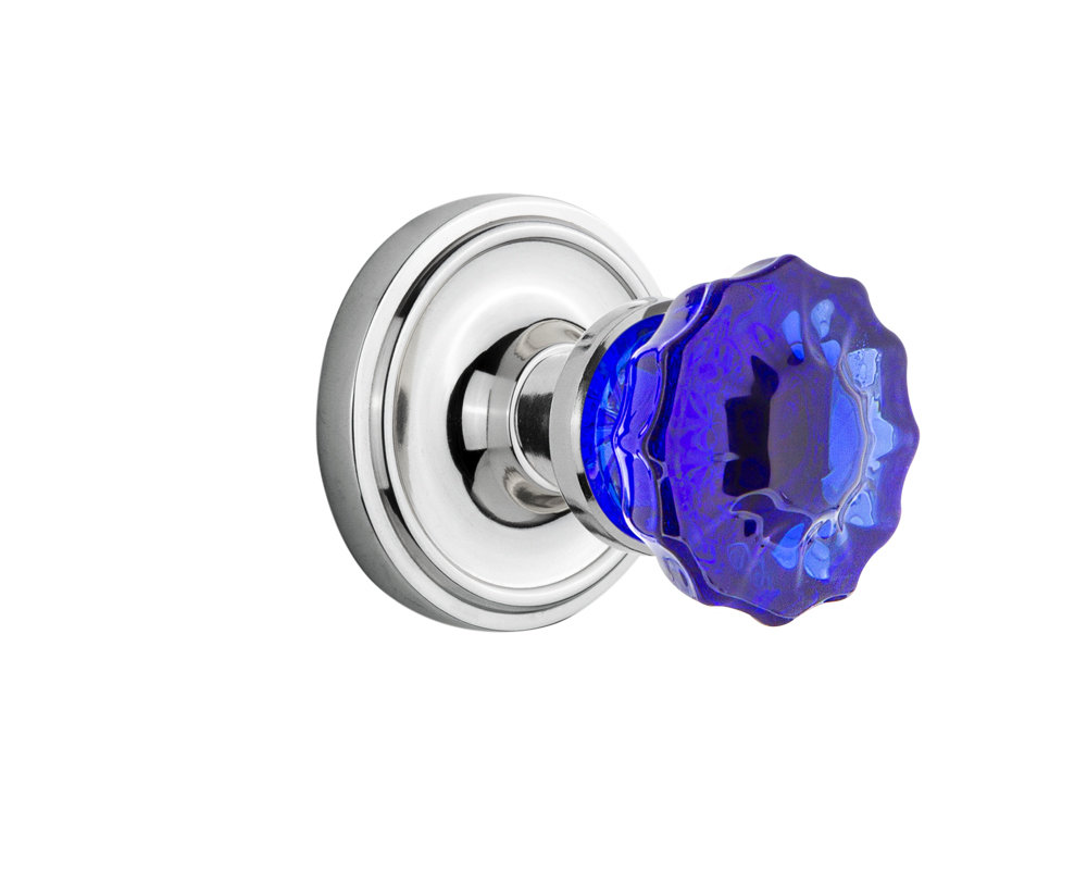 Classic Rosette with Crystal Cobalt Door Knob Nostalgic Warehouse 