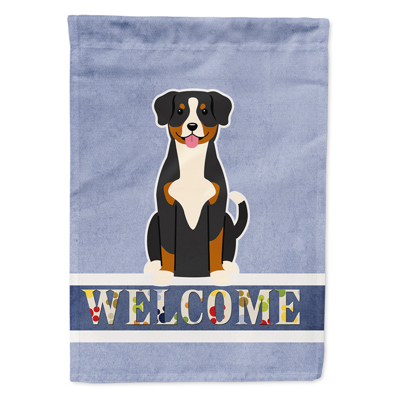Polyester 2 côtés 40 x 28 po welcome drapeau maison, Bouvier de l’Entlebuch