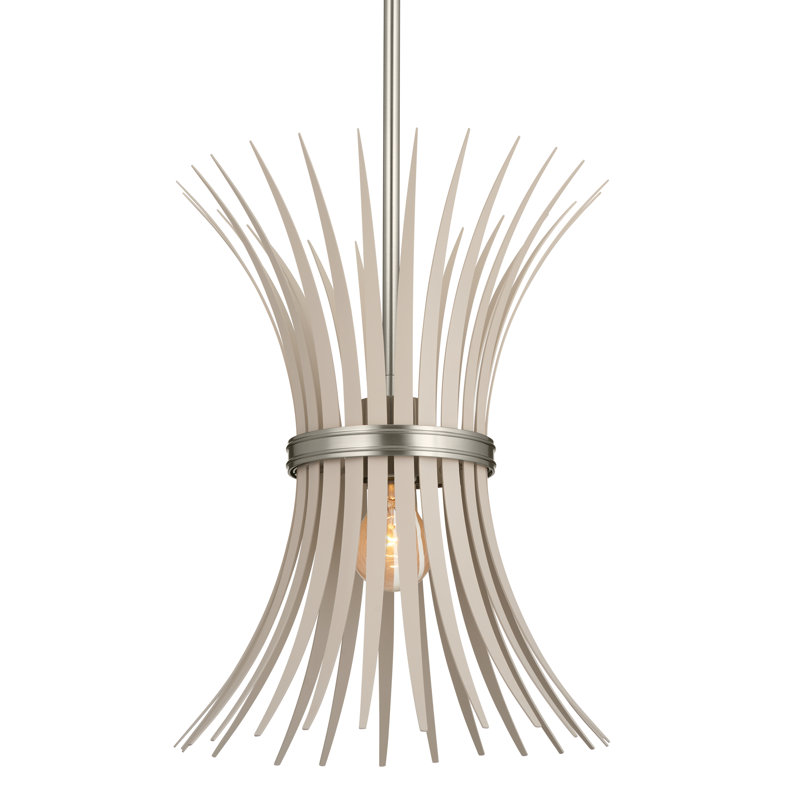 Baile Brushed Nickel Mini Pendant with Vintage Wheat Motif