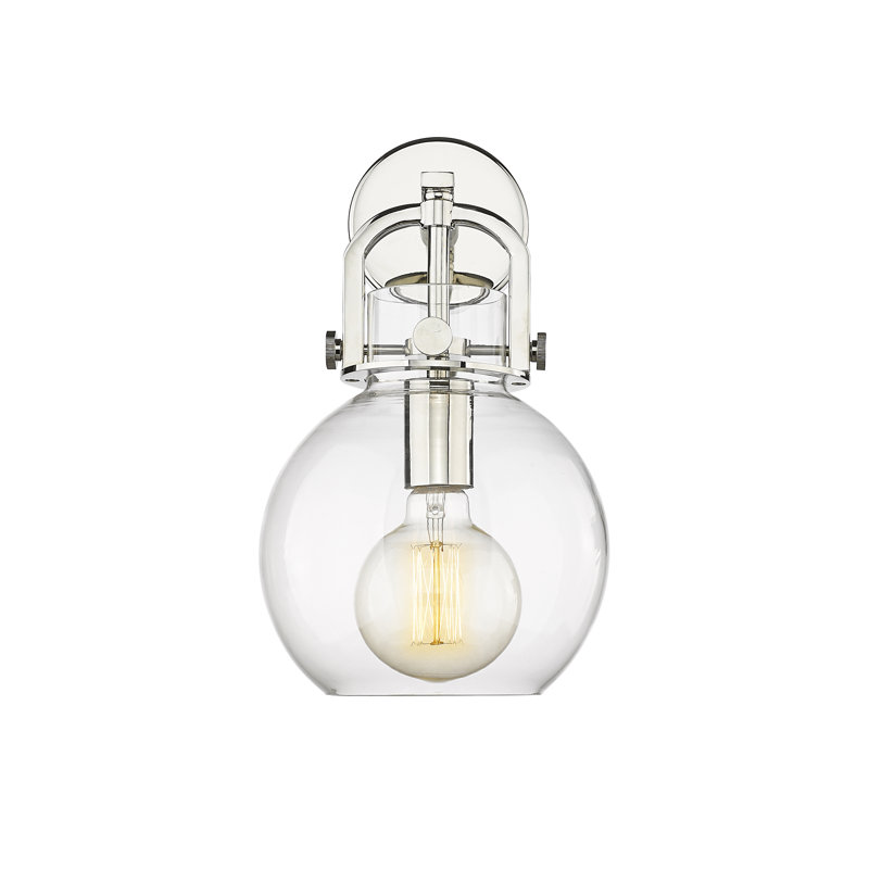 Applique murale 1 lumière 8 po Skippack, Clair, Nickel poli