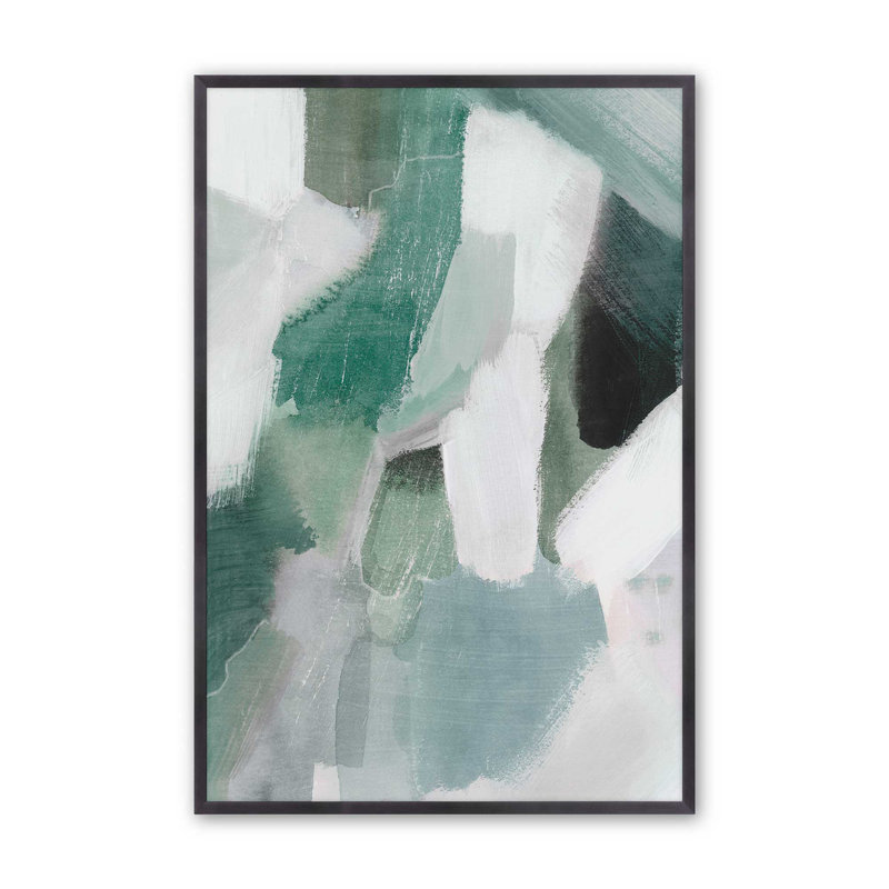 Emerald Mist II, reproduction encadrée, H 15,25 po x l 12,25 po, Cadre de coin ouvert en zinc patiné